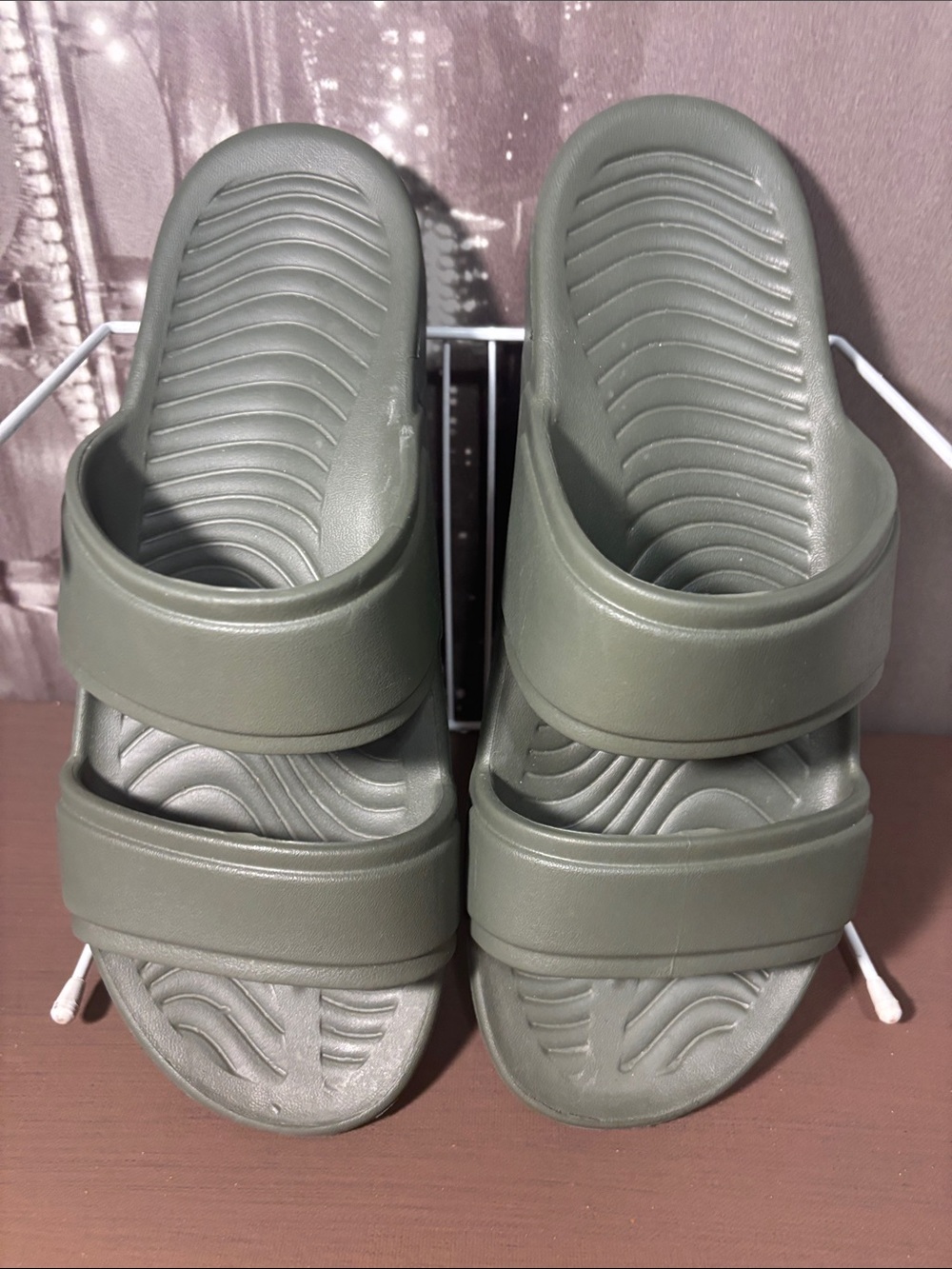 Olive Green Double Strap Slide Sandals men’s new made in USA